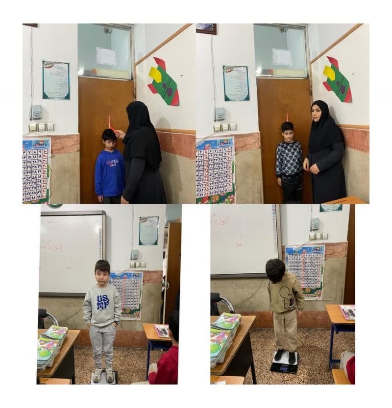 اندازه گیری قدو وزن توسط مربی بهداشت